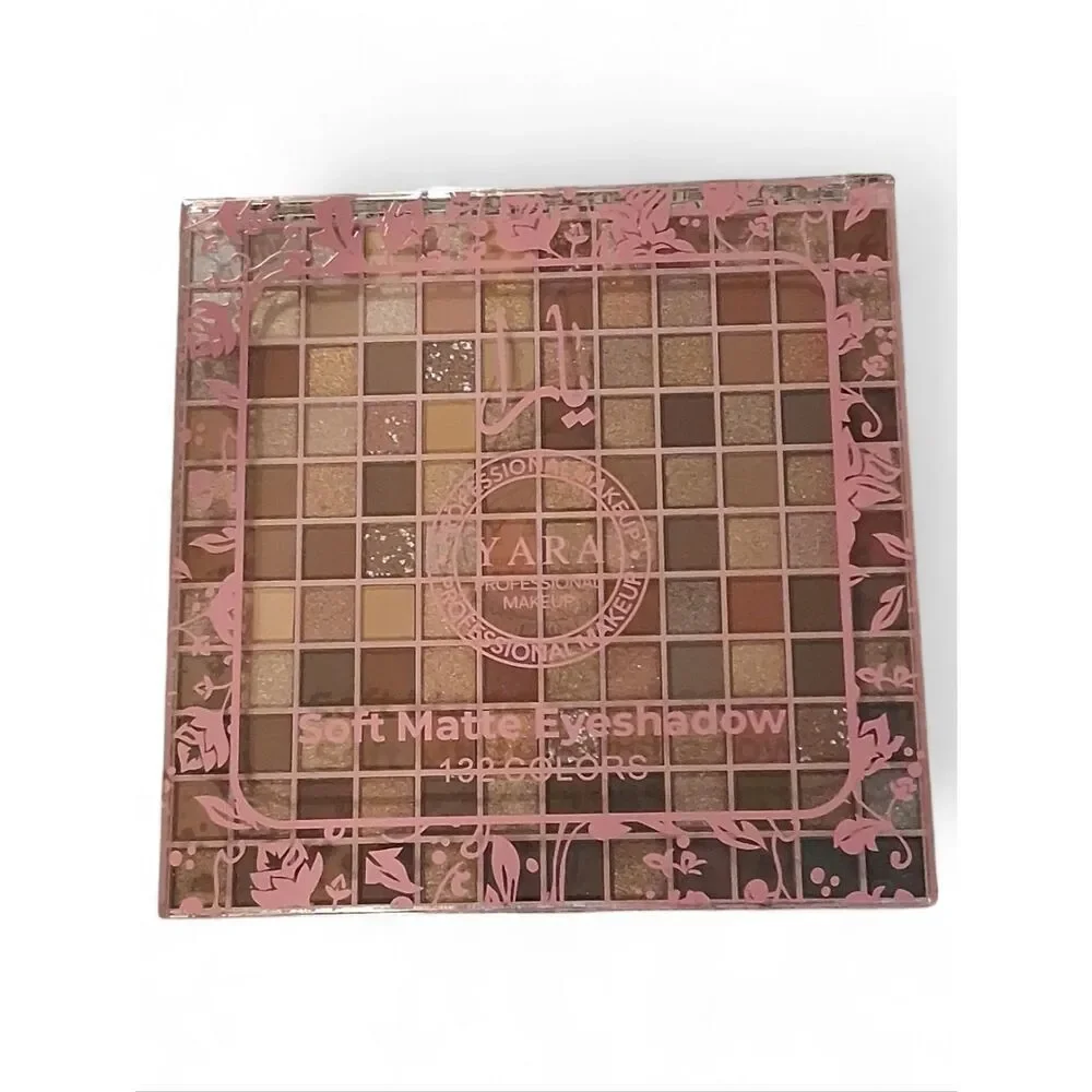 YARA 132 Soft Matte Eyeshadow Palette - Mauve, Pink, and Neutral Tones. New